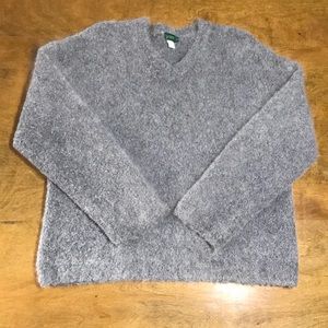 J Crew:  Cozy, Super Soft, V Neck, Gray Sweater
